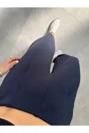 Krep Kumaş Kemersiz Şalvar Kesim Balon Pantolon