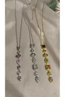 7 ELEMENT Y KOLYE GÜMÜŞ VE GOLD KAPLAMA ÇELİK ZİRKON TAŞLI