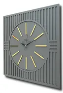  Straight Lines - Antrasit Gri & Gold - 50 Cm Duvar Saati