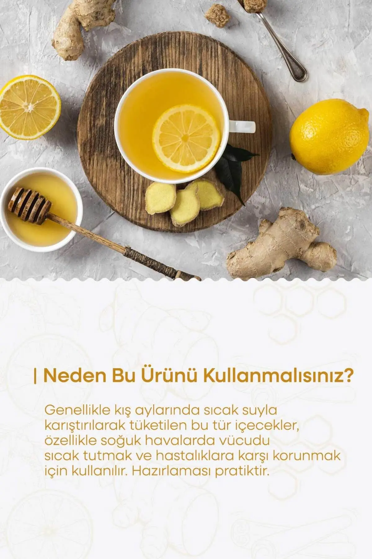 Ginger Drink - Zencefil & Bal & Tarçın Toz İçecek