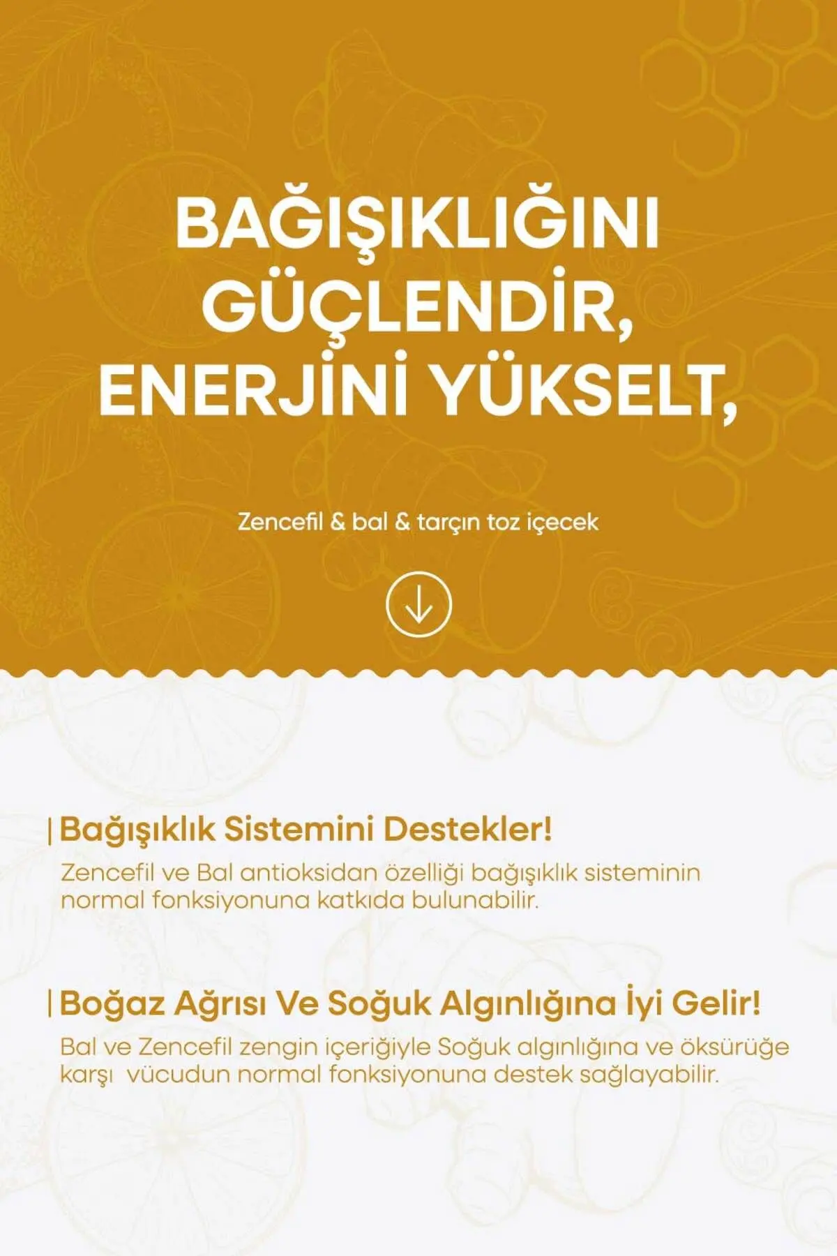 Ginger Drink - Zencefil & Bal & Tarçın Toz İçecek