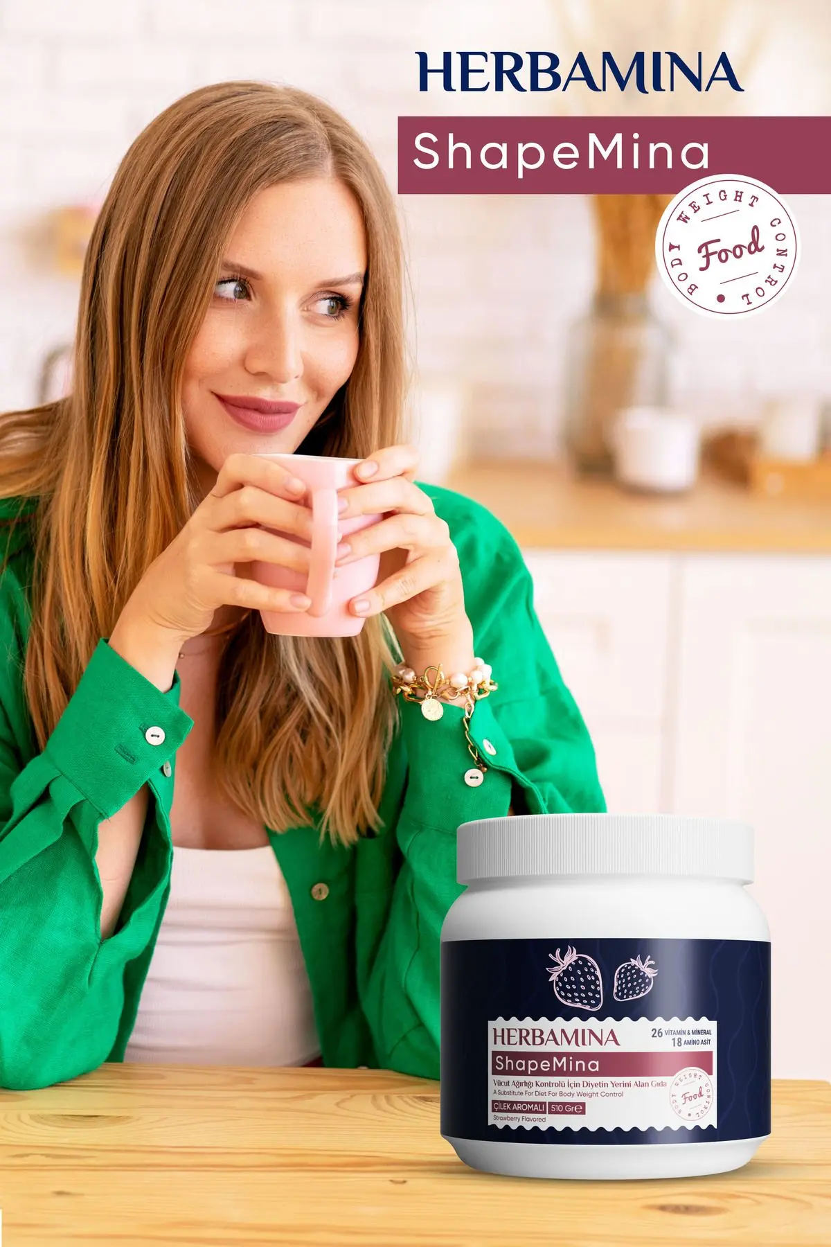Shapemina Vücut Ağırlığı Kontrolü Için Diyet Yerini Alan Gıda - Çilek Aromalı