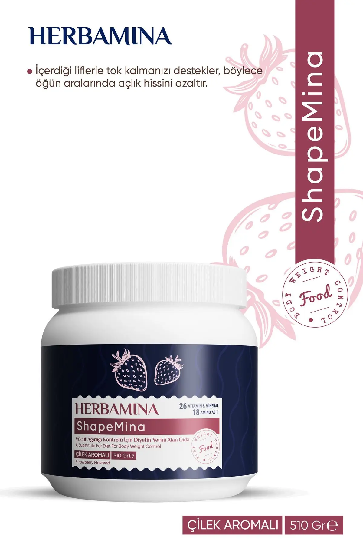 Shapemina Vücut Ağırlığı Kontrolü Için Diyet Yerini Alan Gıda - Çilek Aromalı