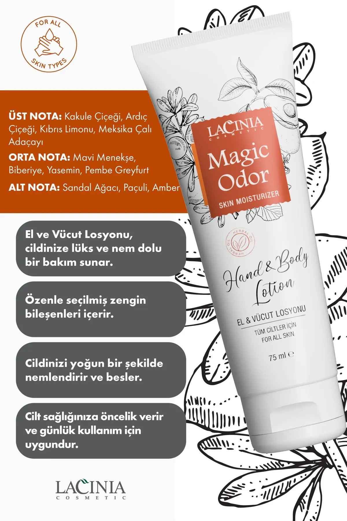 EL VE VÜCUT LOSYONU- MAGIC ODOR 75 ml