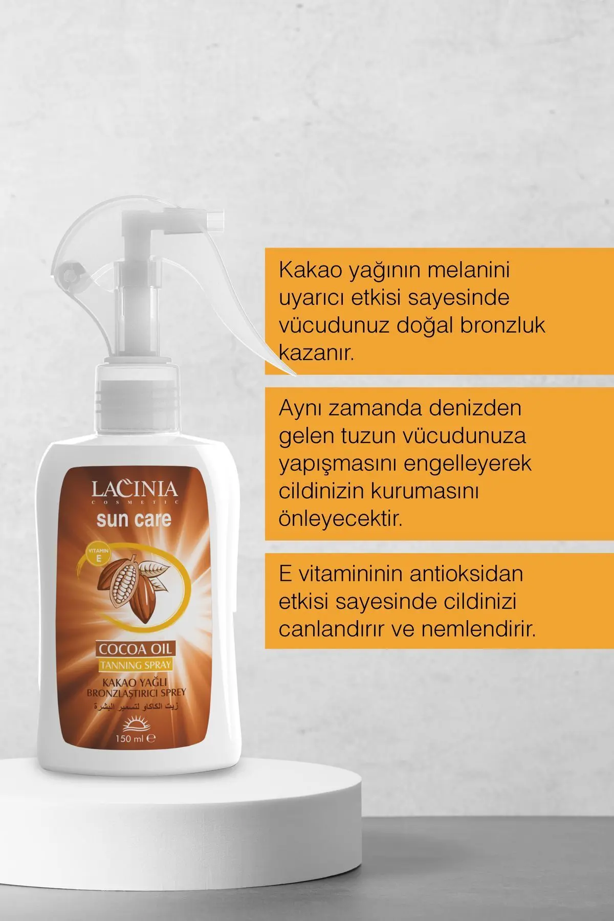 Kakao Yağlı Bronzlaştırıcı Güneş Yağı Spreyi 150 Ml