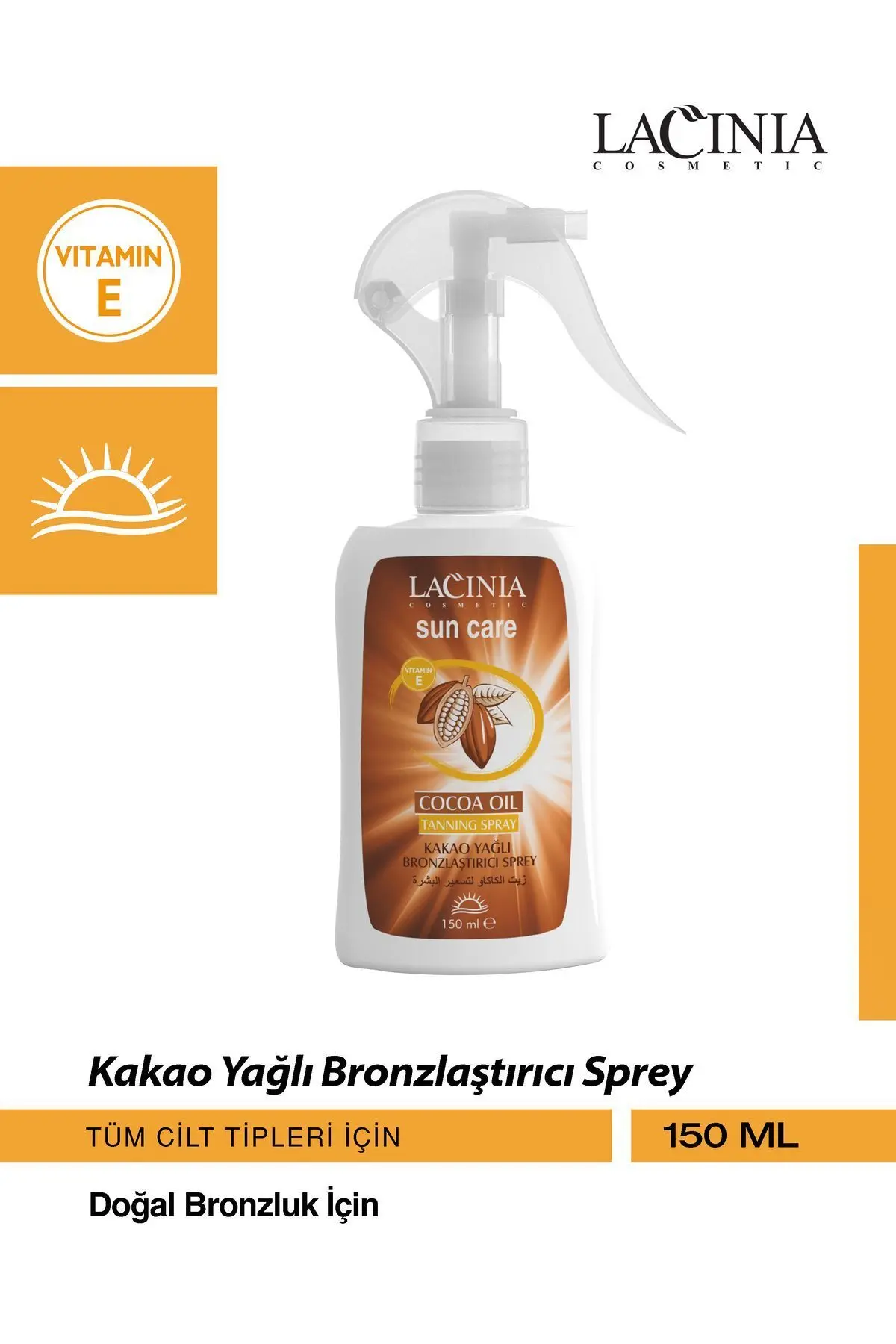 Kakao Yağlı Bronzlaştırıcı Güneş Yağı Spreyi 150 Ml