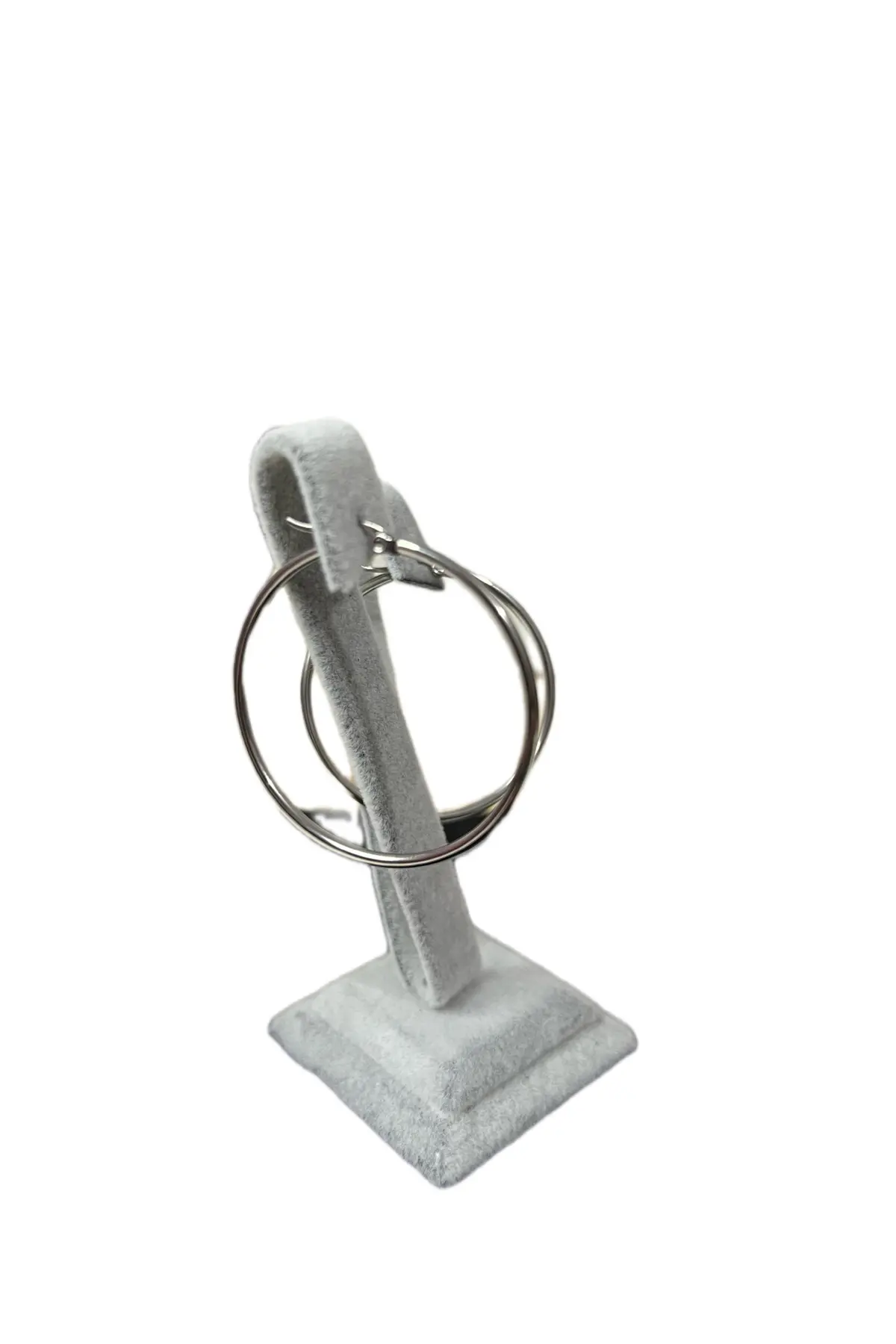 Çelik Büyük Boy Halka Küpe 5cm – Paslanmaz Çelik Silver Renk Günlük Şık Küpe