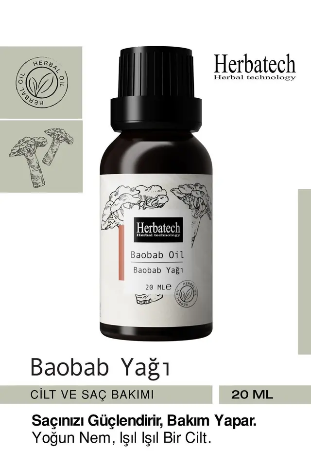 Baobab Yağı 20ml Nemlendirici Yağ Saç Bakımı Cilt Bakımı Etkili