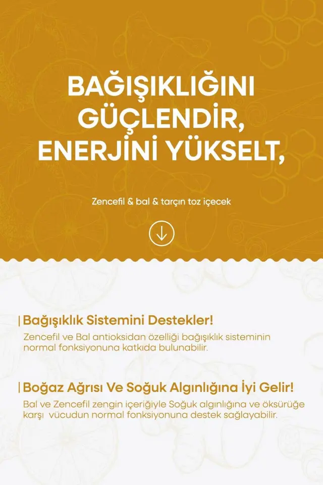 Ginger Drink - Zencefil & Bal & Tarçın Toz İçecek