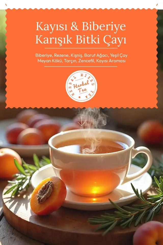 Kayısı & Biberiye Karışık Bitki Çayı (APRİCOT & ROSEMARY TEA) 1,5grx45 Saşet
