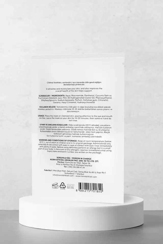 Kağıt Yüz Maskesi (Salatalık)