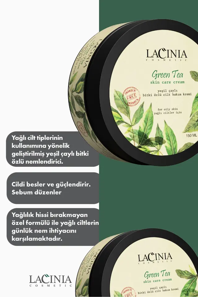 Yeşil Çaylı Bitki Özlü Cilt Bakım Kremi 150 ml El Yüz Ve Vücut Bakımında Kullanıma Uygundur