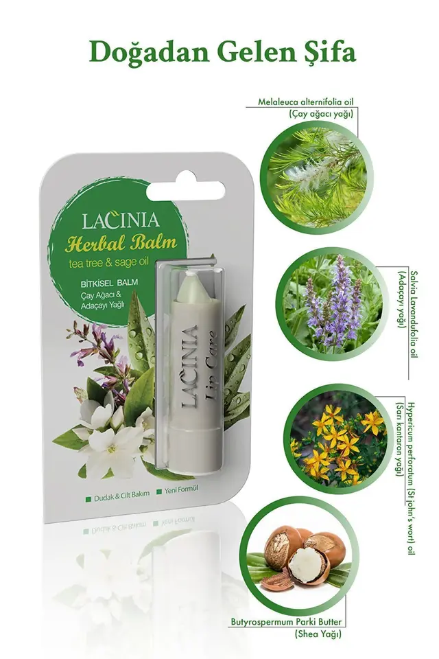 Çay Ağacı & Adaçayı Yağlı Dudak Koruyucu Lip Balm