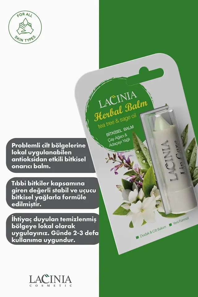 Çay Ağacı & Adaçayı Yağlı Dudak Koruyucu Lip Balm