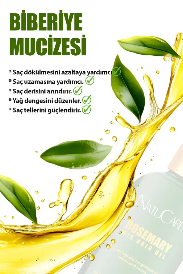 Biberiye Yağı Complexi Saç Dökülmesi Ve Yıpranmış Saçlar Için Hızlı Uzatma Etkili Saç Bakım Yağ 50ml