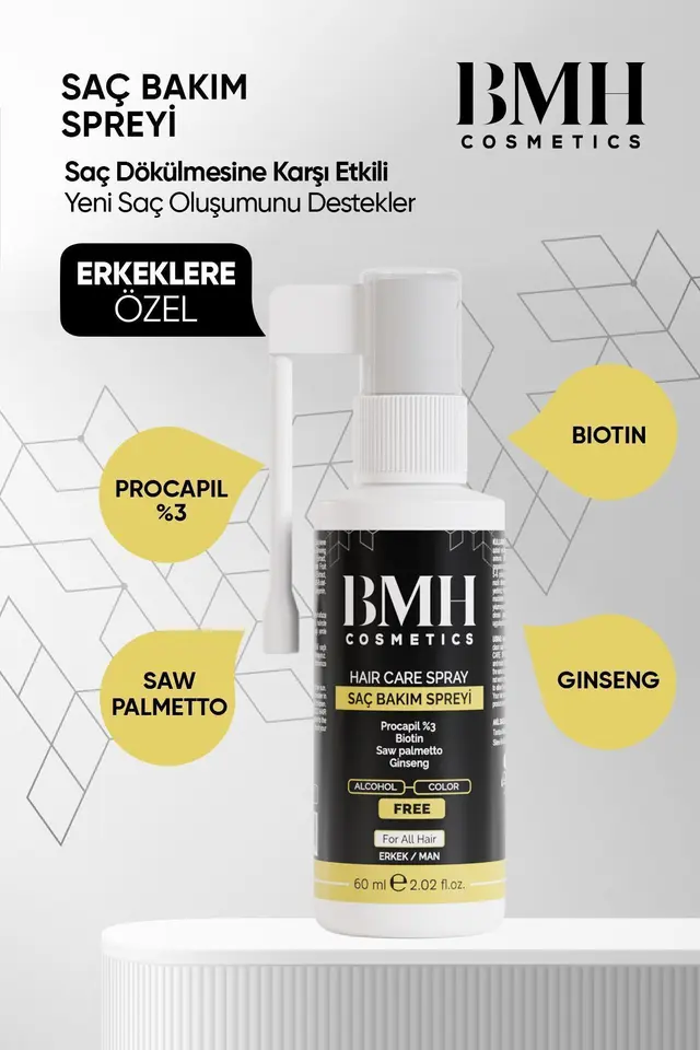 Dökülme karşıtı Saç Bakım Spreyi 60x2 Ml ( Procopil %3 + Biotin + Saw palmetto + Ginseng )