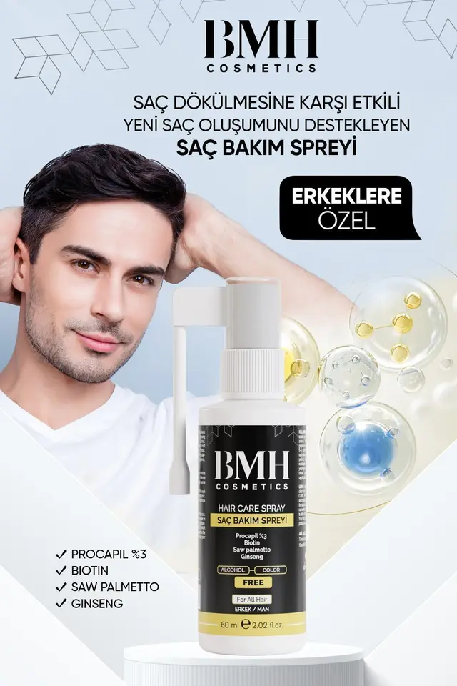 Dökülme karşıtı Saç Bakım Spreyi 60x2 Ml ( Procopil %3 + Biotin + Saw palmetto + Ginseng )