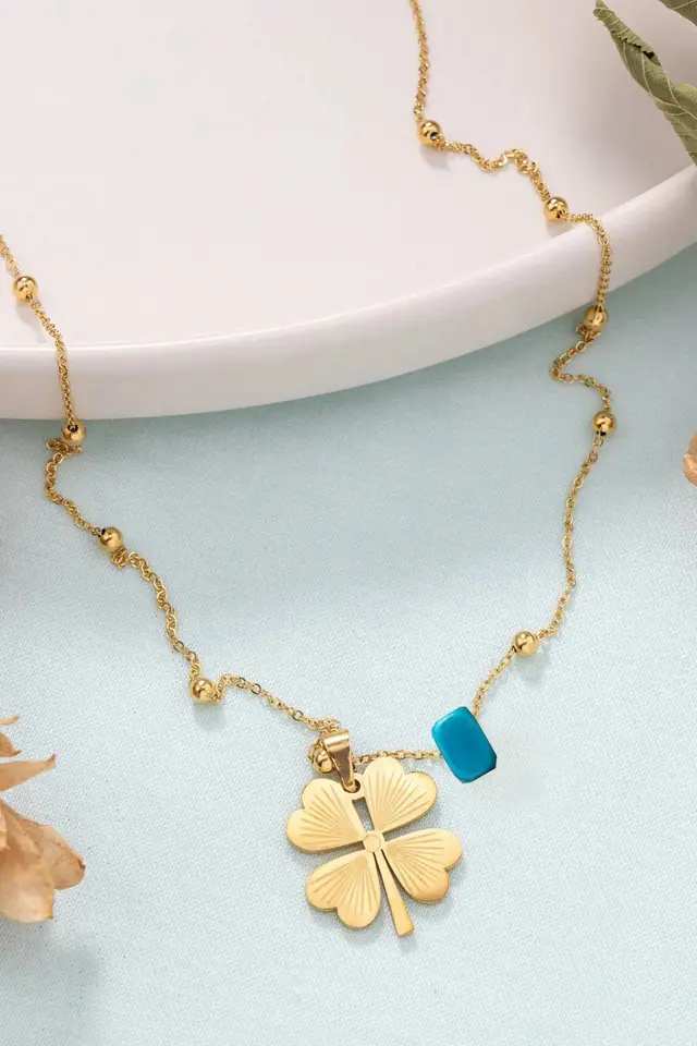 316L Yonca Çelik Kolye