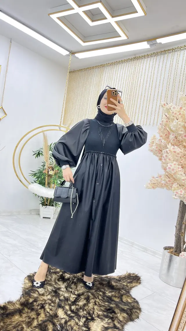 Siyah Asil Elbise Tesettür Giyim 
