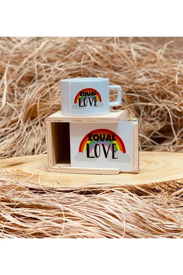 Equal Life Gökkuşağı Temalı Kutulu Kupa Ve Ayıcık Arkadaşa Hediye Seti