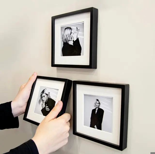 Yapışkanlı Sök Tak pasparTulu Siyah pola 3'Lü Çerçeve 